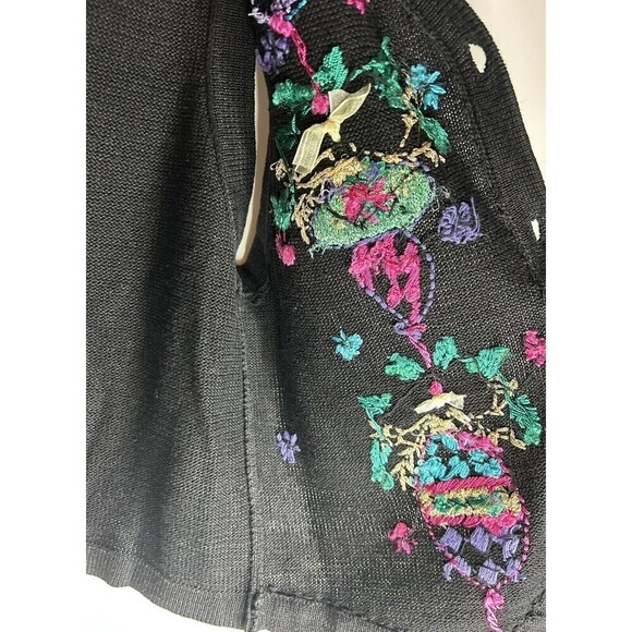 Christmas Vest Beaded Embroidered Ornaments By Arriviste Black Multi Size Medium - Picture 10 of 12